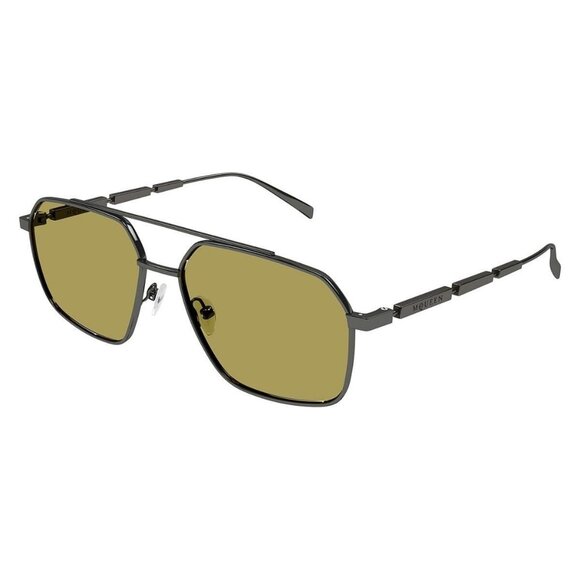 New Authentic  ALEXANDER MCQUEEN Grey Aviator AM0477S 003 Sunglasses Women - Picture 1 of 4